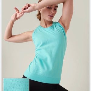 Athleta In Motion Seamless Tank teal green